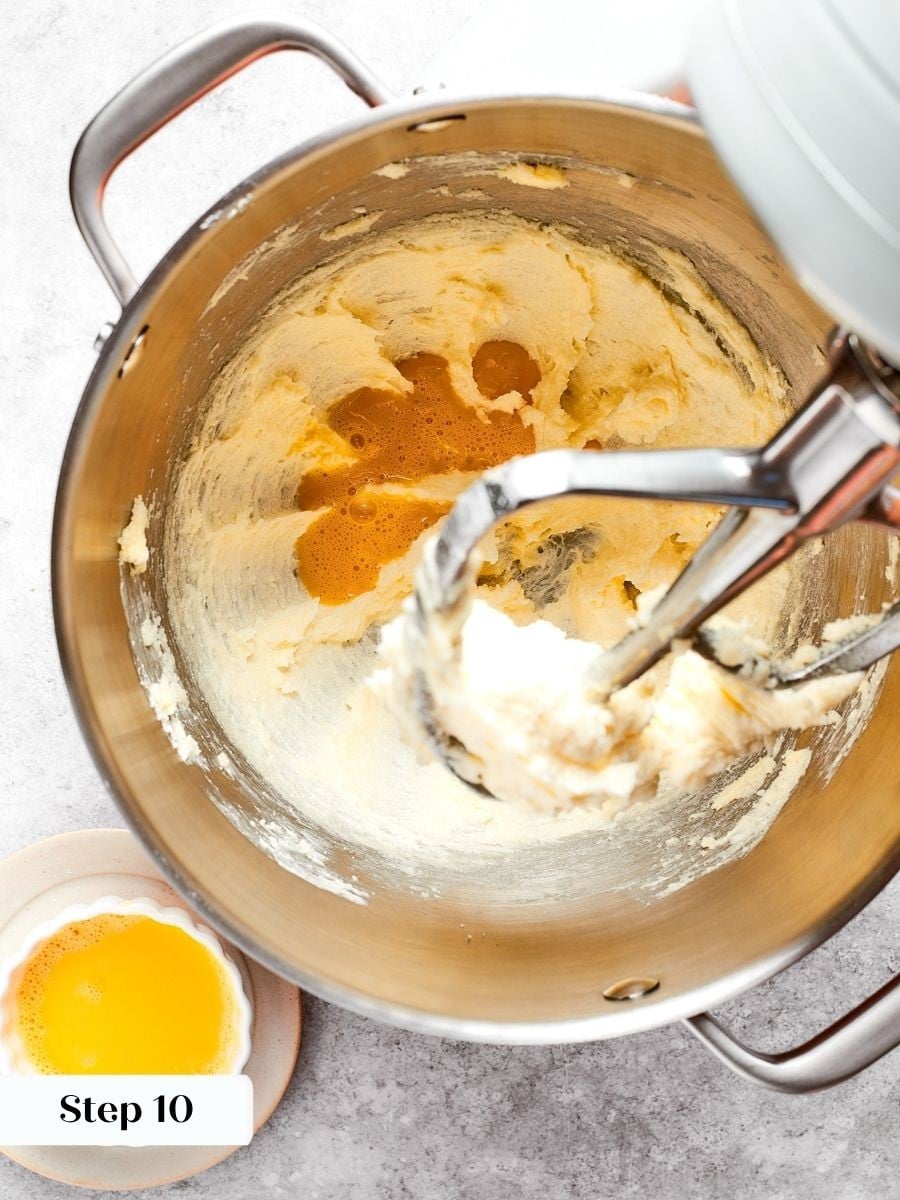 Adding the eggs slowly protects the emulsion so the fruit tart almond cream stays smooth.
