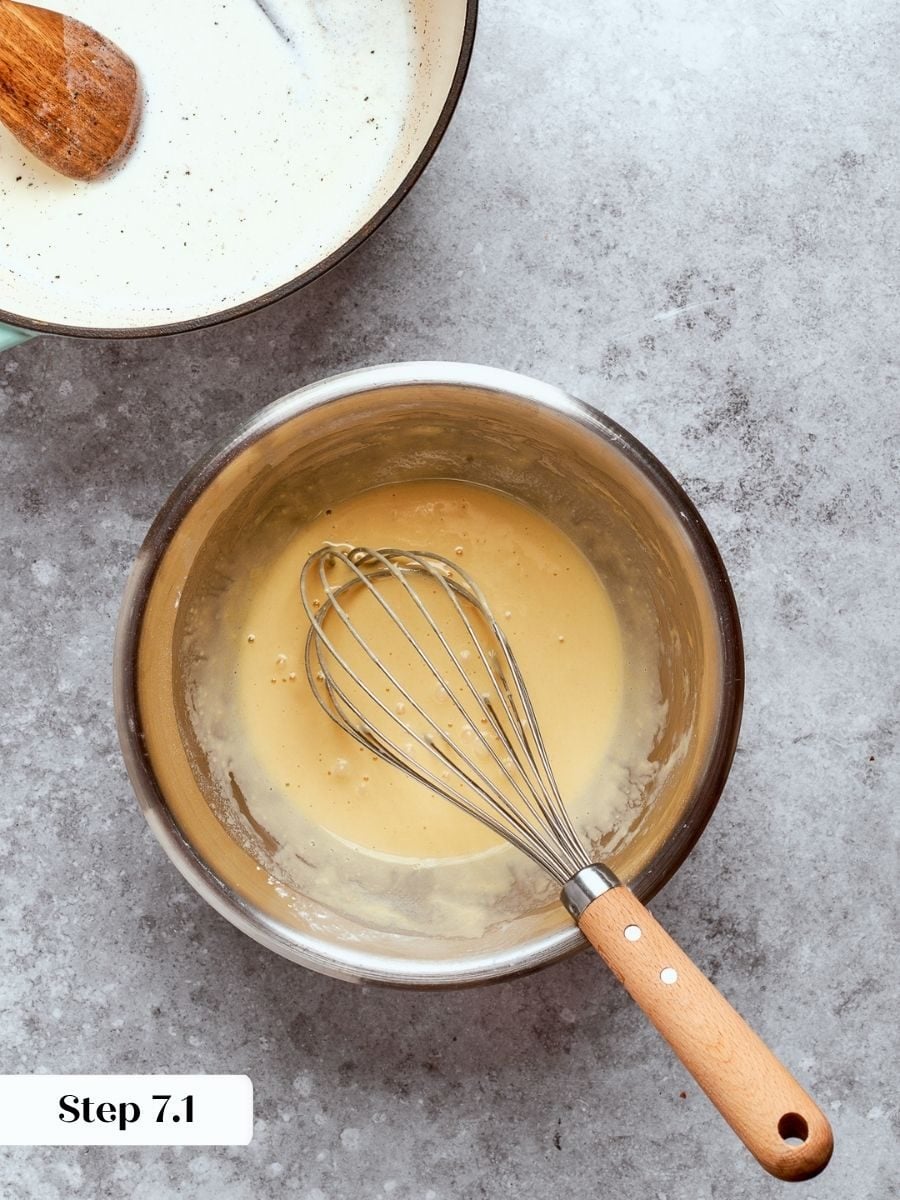 Everything sits ready before tempering, the stage where fruit tart pastry cream can go wrong.