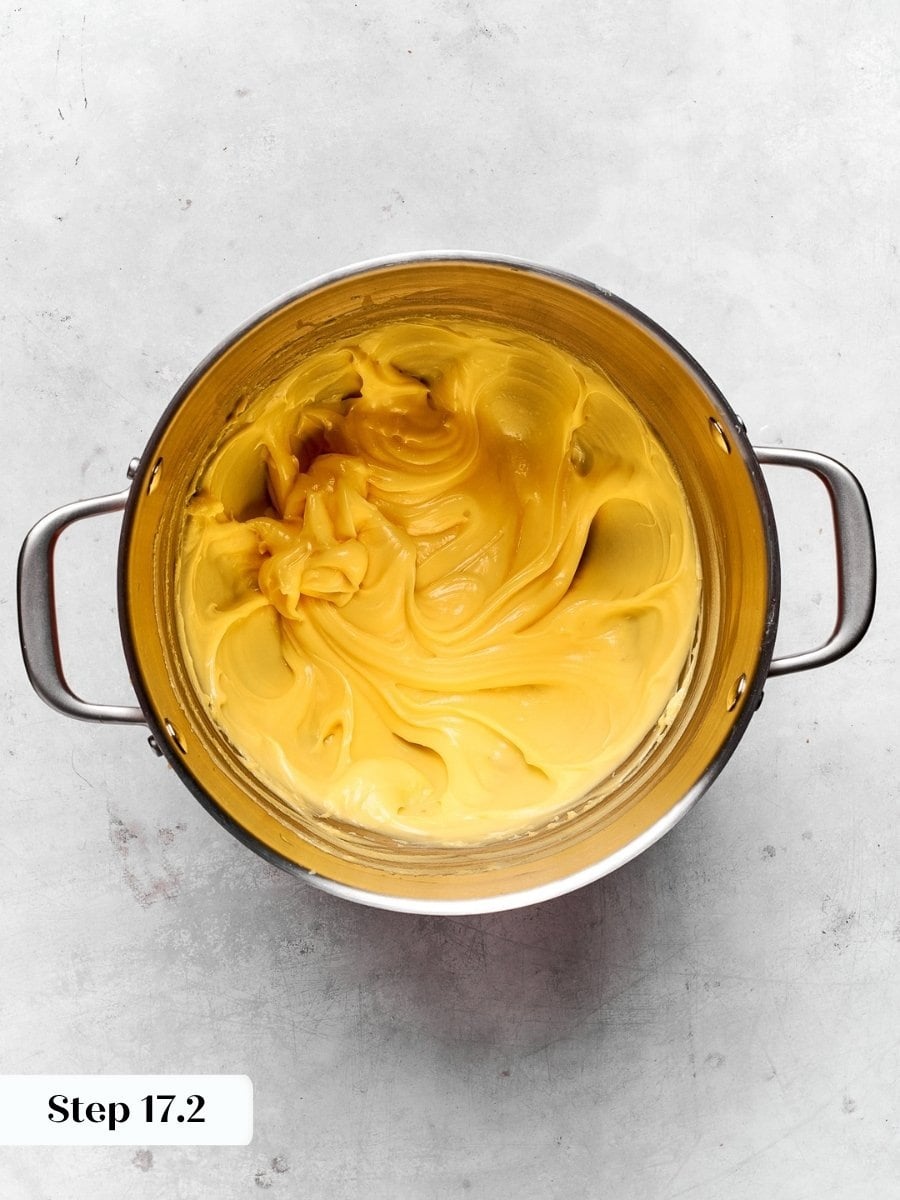 Vigorous whisking returns it to the spreadable texture the fruit tart shell needs.