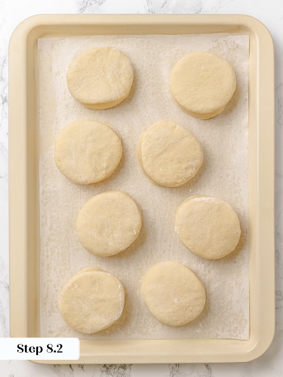 Moving the rounds first means the Krispy Kreme donuts hold shape when the holes come out.