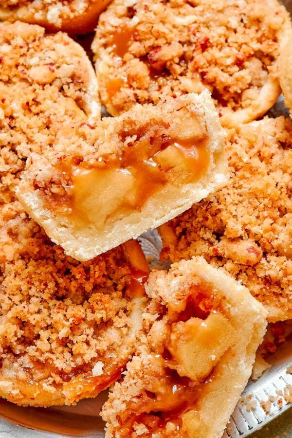 How thin a pressed shell can be and still hold mini apple pies together.