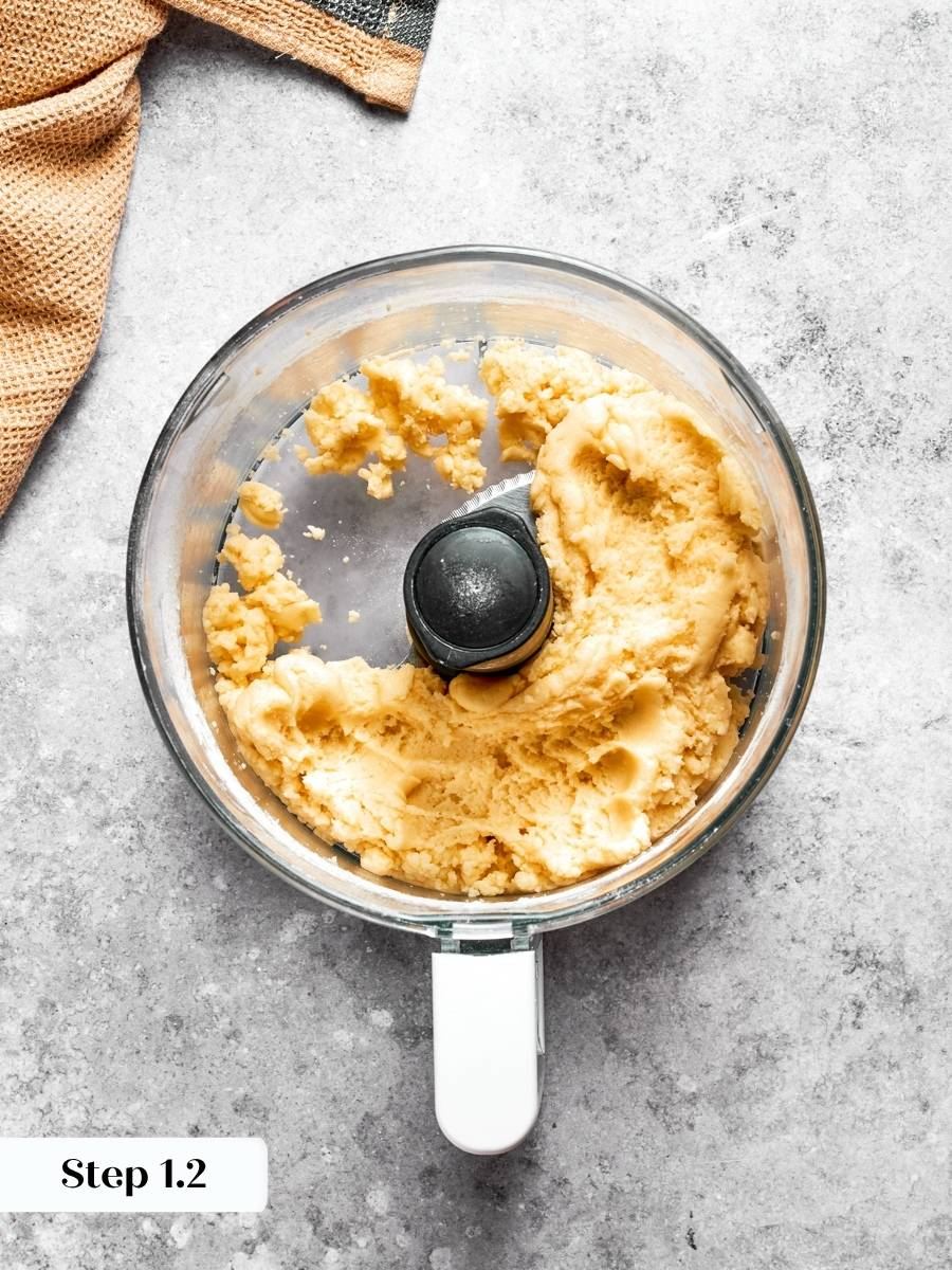 Blending well past the usual stopping point is what binds mini apple pies without water.