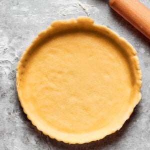 The lined shell is what pâte sablée is for, squared here for the recipe card.