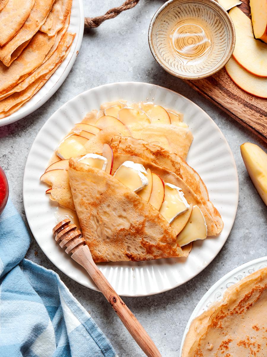 One batch stretches further than expected, so savory crepes suit a table of several people.