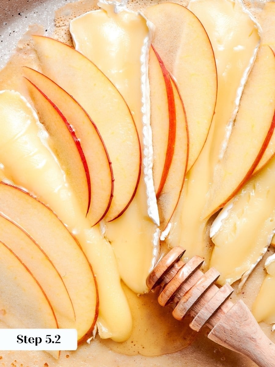 Triple creme brie moves fast, so watch this savory crepe rather than walking away.