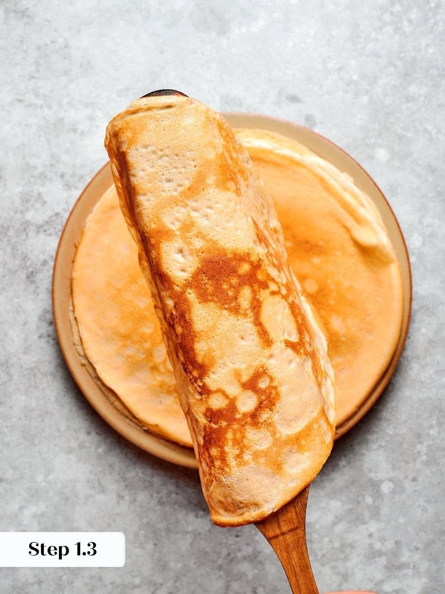 Make the crepes ahead and savory crepes come together in minutes when guests arrive.