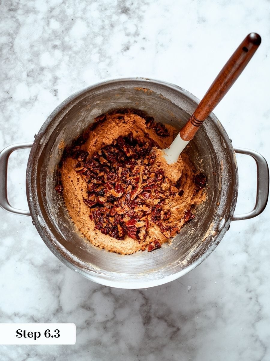 Cooled buttered pecans go in last, carrying their toasty browned butter flavor into butter pecan cookies.