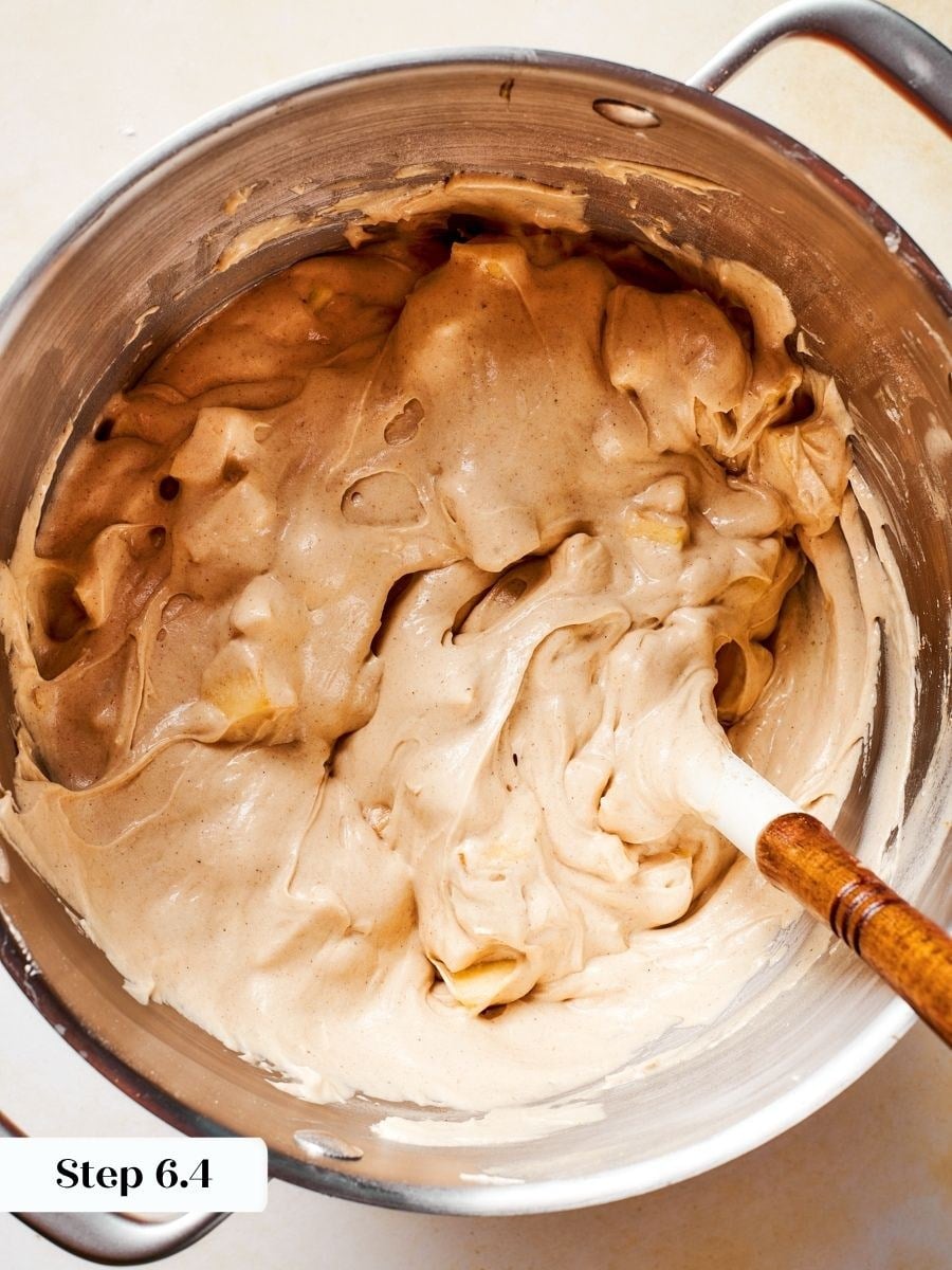 Finishing by hand prevents overmixing and keeps the crumb of gingerbread apple cake soft and tender.