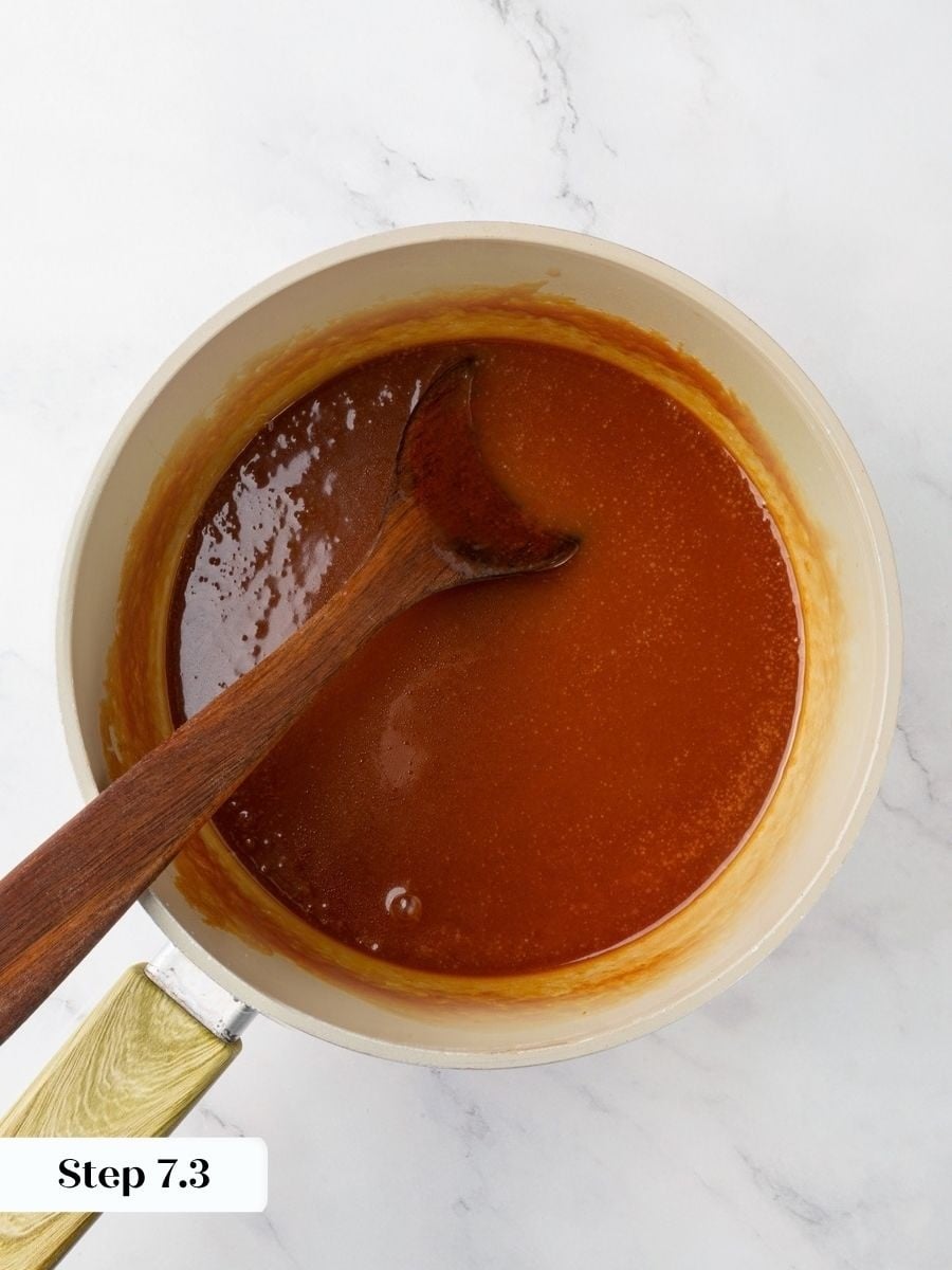 Homemade salted caramel becomes the sweet and salty middle layer of the snickers pie.