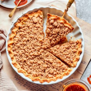 Serve this caramel apple tart with extra salted caramel sauce for drizzling at the table.