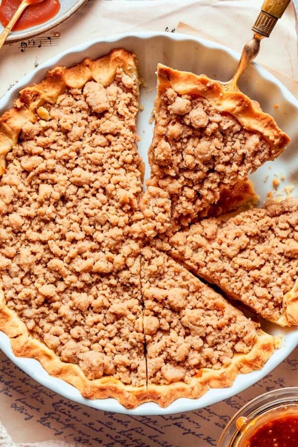 Serve this caramel apple tart with extra salted caramel sauce for drizzling at the table.