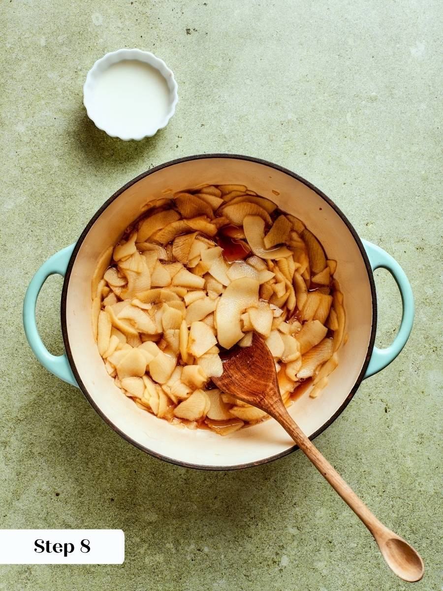 Cooking the apples on the stovetop first keeps this caramel apple tart from turning soggy.