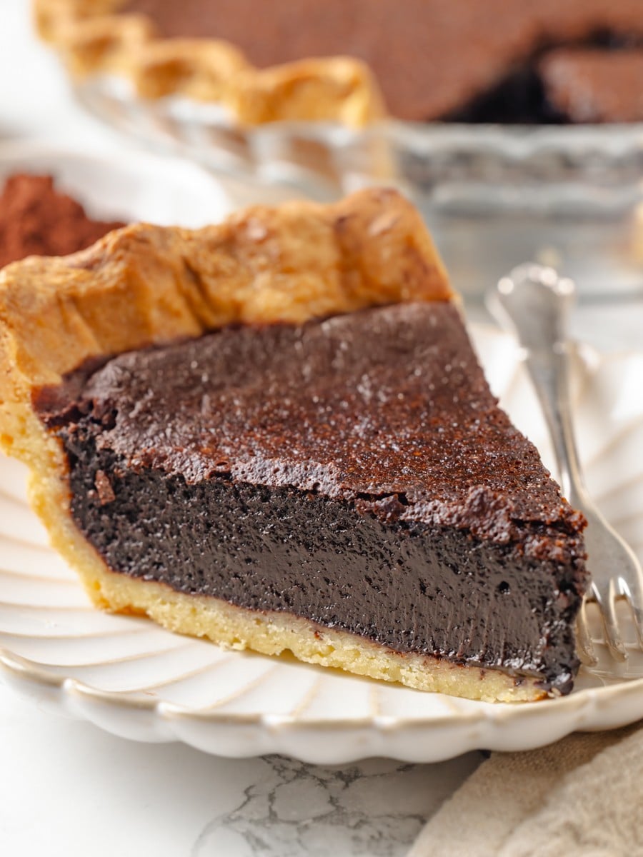 Each slice of this chocolate chess pie sits on a crisp, fully baked crust, never soggy.